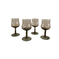 Vintage Rookglas Wijnglazen - Set Van 4