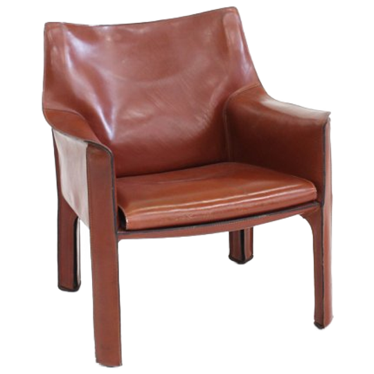 Cassina Cab 414 Armchair By Mario Bellini Burgundy Leather Ital 1