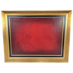 Niet Gesigneerd - Rood Schilderij Met Kindjes thumbnail 1