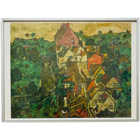 Egon Schiele Art-Print Van Schilderij Landscape At Krumau