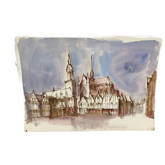 Michel Mettewie - Aquarel - Veurne 1