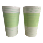Vaas Blauw/Groen Met Lijnen (Keramiek) thumbnail 1