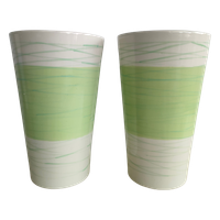 Vaas Blauw/Groen Met Lijnen (Keramiek)
