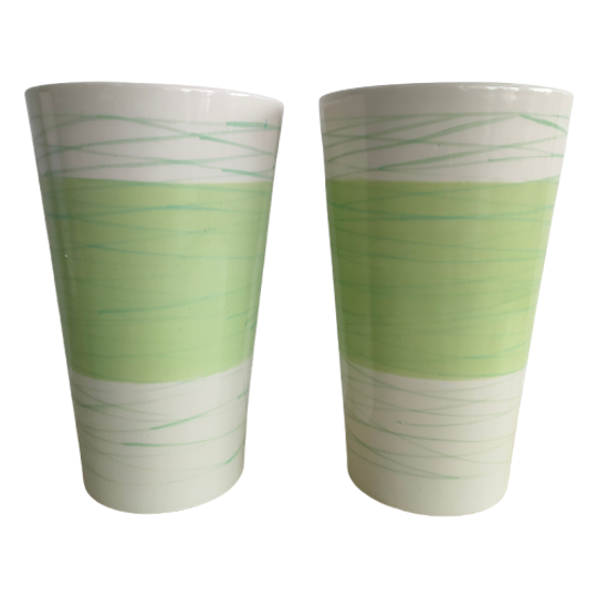 Vaas Blauw/groen Met Lijnen (keramiek) 1