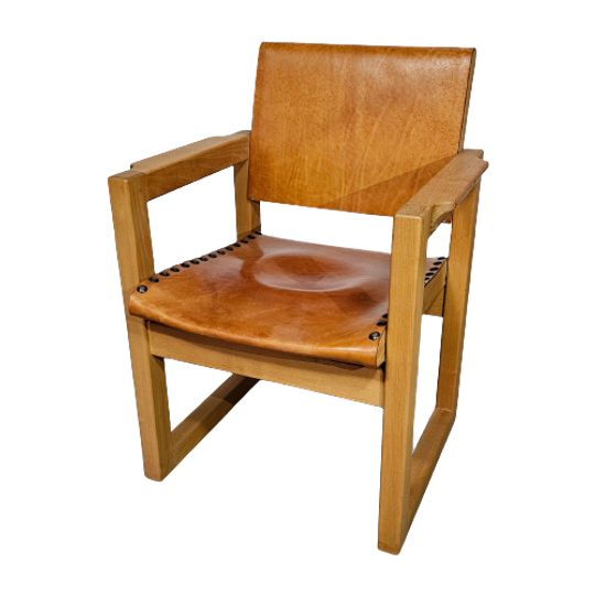 6 X Leather Dining Chair With Inflatable Seat / Leather Seat / Backrest 1