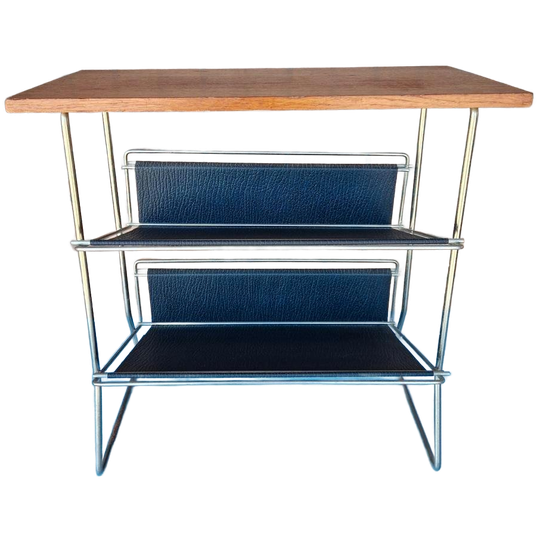 Vintage Lectuurtafel Lectuur Magazine Rek Krantenbak Design 1
