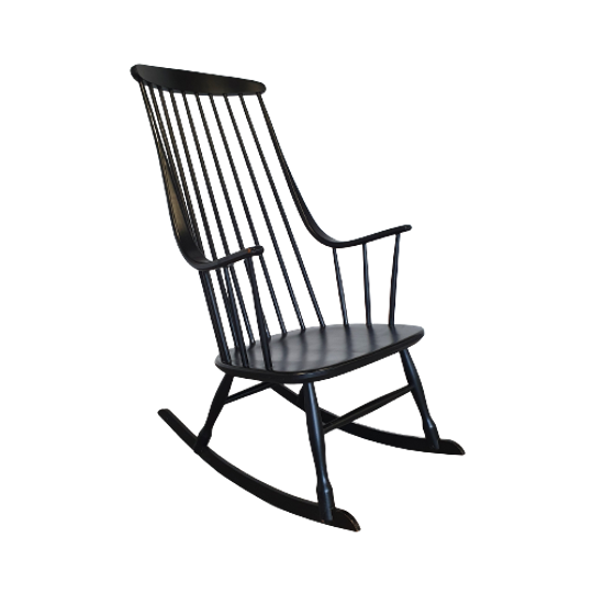 Black Lena Larsson Voor Nesto Rocking Chair 1960s 1