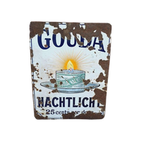 Antiek Emaille Bord Gouda Nachtlicht, 25 Cents Per Doosje.