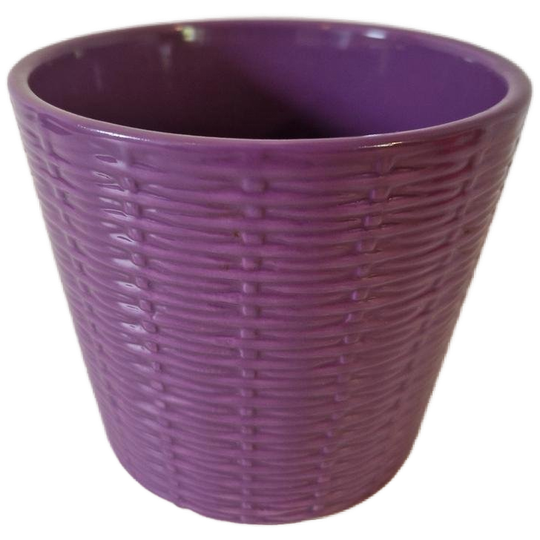 Retro Paarse Bloempot Mand Structuur Kamerplant Pot 1