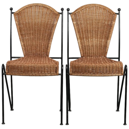 Prachtige Set Van Twee Vintage Design Eetkamerstoelen Van Frederick Weinberg 1