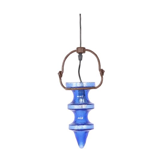 Raak Stalactiet Glazen Hanglamp Blauw, Nanny Still 1960s 1