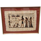 Vintage Ingelijste Papyrus Tekening Egypte Schilderij thumbnail 1