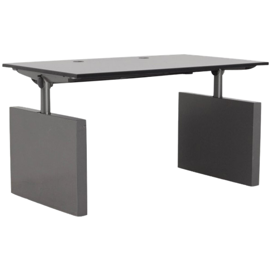 Ahrend 500 Bureau, Grijs Blad, 140 X 80 Cm, Antraciet Hoogte Instelbaar Onderstel 1