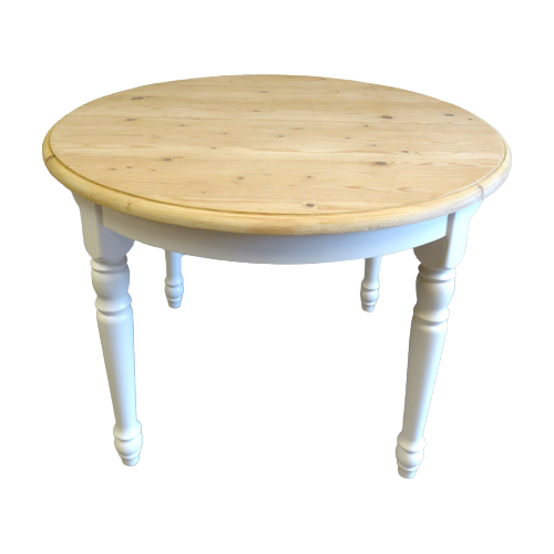 Prachtige Witte Landelijke Ronde Eettafel 110 Cm