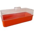 Vintage Brooddoos Oranje Retro Kunststof Broodtrommel thumbnail 1
