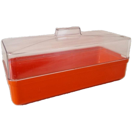 Vintage Brooddoos Oranje Retro Kunststof Broodtrommel 1