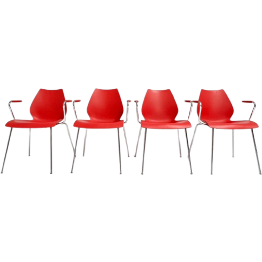 Set Van 4 Maui Kartell Stoelen Van Vico Magistretti, 1980’S 1