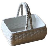 Vintage Italian Porcelain Woven Basket