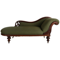 Antieke Engelse Victoriaanse Chaise Lounge - Gemaakt Van Mahonie, Prachtig Gestoffeerd