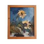 * Vintage Schilderij Zonnebloemen Olieverf Op Doek thumbnail 1