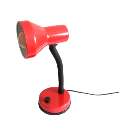 Vintage Bureaulamp Rood, Berlin Jaren '80/'90 1