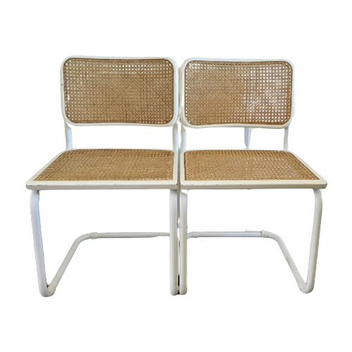 2 Witte Cesca Stoelen Marcel Breuer