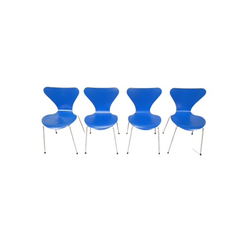 4 Butterfly Chairs By Arne Jacobsen For Fritz Hansen - Blue