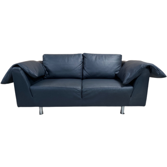 Molinari Blauwe Leren 2,5 Zits Bank 1
