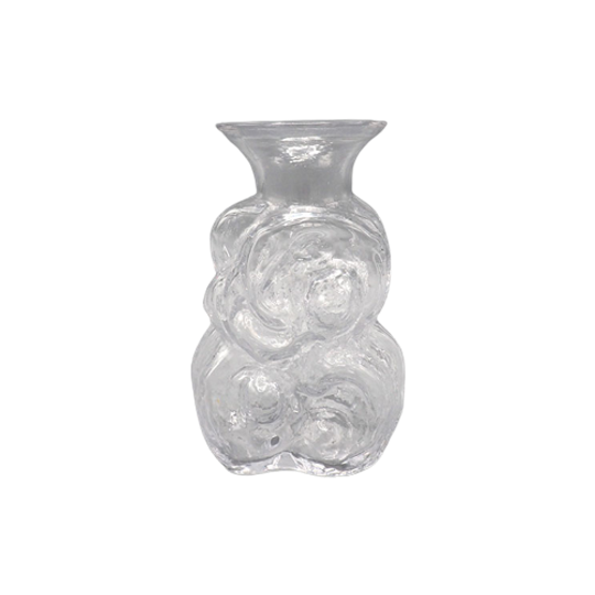 Vintage Vaas Van Gebobbeld Helder Glas 1