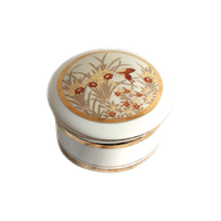 Vintage Triket Box Wit Porselein Met Goud, Jaren '80 | Kerst