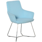 Frontseat Vergaderstoel, Lichtblauw, Ringpoot thumbnail 1