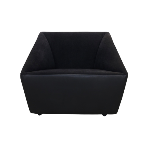 Postmoderne Design Fauteuil Op Wielen Leer Cor