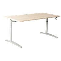 Solidesk Bureau, Eiken Blad, 160 X 80Cm, Hoogte Instelbaar Onderstel D.M.V. Handslinger