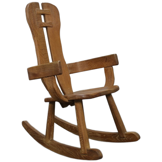 Brutalist Rocking Chair By De Puydt, 1970s 1