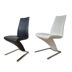 4x Rolf Benz 7800 - Eetkamerstoelen - Nieuwstaat - Zwart-wit thumbnail 1
