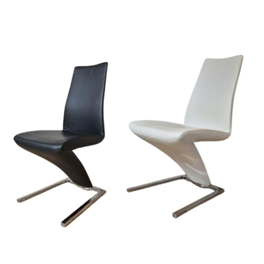 4x Rolf Benz 7800 - Eetkamerstoelen - Nieuwstaat - Zwart-wit 1