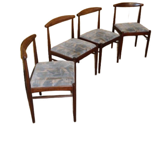 Set Van 4 Palissander Eetkamerstoelen – Mid Century Modern – Scandinavisch Design 1