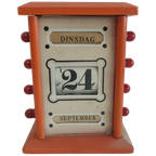 Eeuwigdurende Houten Tafel Kalender Oranje thumbnail 1