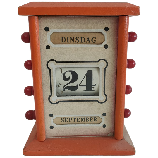 Eeuwigdurende Houten Tafel Kalender Oranje 1