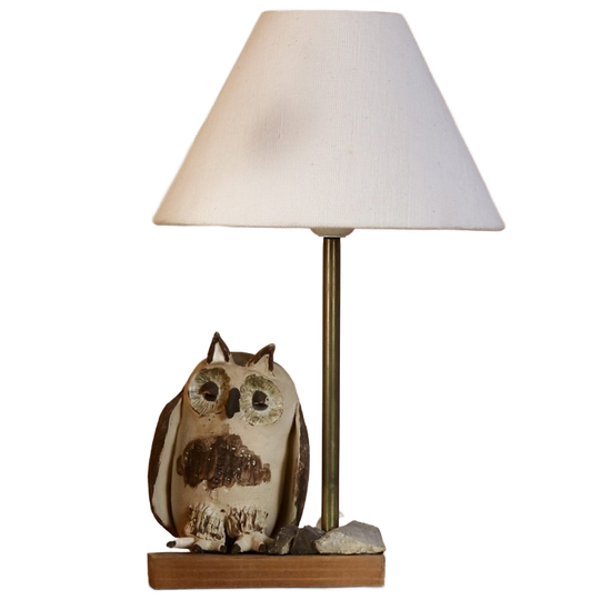 Lampe Hibou En Terre Cuite 1960 1
