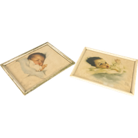 Bessie Pease Gutmann - 2 Litho'S - Awakening - A Little Bit Of Heaven - Gesigneerd - 50'S