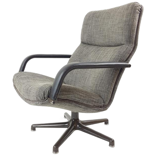 Artifort Draaifauteuil Grijs Bruin F154 Vintage Bureaustoel 1