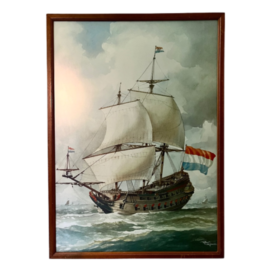 Ingelijste Aquarel Van Reint De Jonge 1