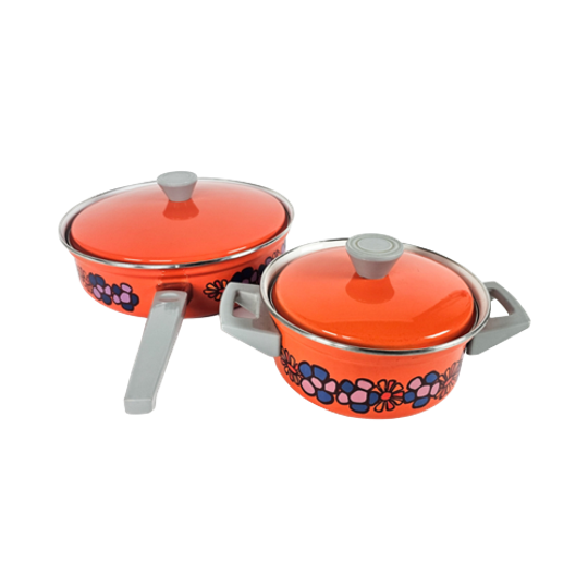 Brabantia - Vintage - Retro - Model Diana - Pannenset (2) - 70's 1