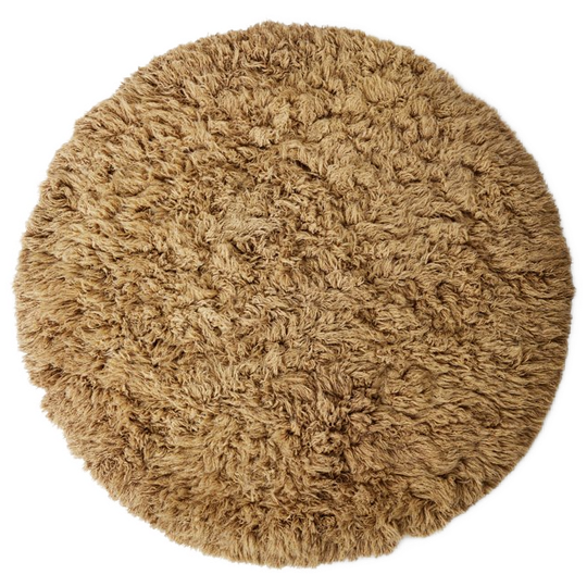 HKLIVING Fluffy Rond Vloerkleed Bruin 1
