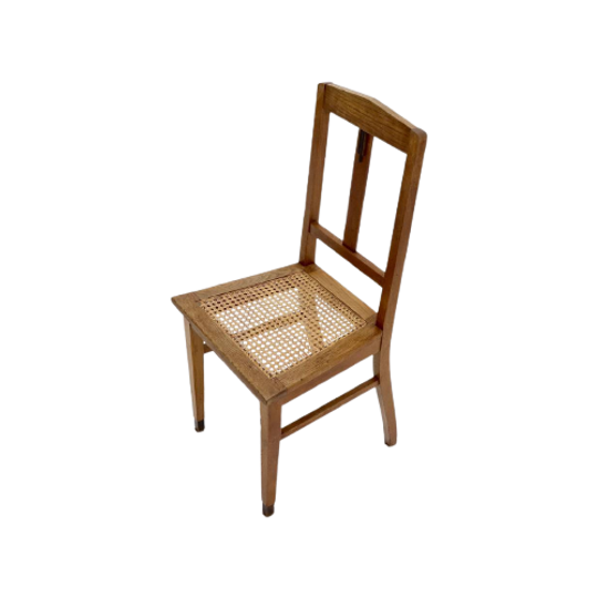 Amsterdam School Oak And Cane Chair 1920s 1