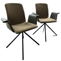 Set Van 2 Eetkamerstoelen. Duostoffering & Draaibare Zitting