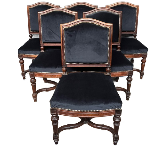 Antieke Stoelen In Lodewijk Xvi-stijl. Set Van 6 Stuks. Massief Palissanderhout. 1