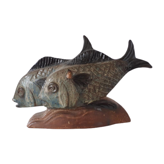 Groot Vissen Beeld Keramiek Jaren 60 Jaren 70 1