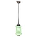 Art Deco Hanglamp Met Glazen Lampion Kap, Jaren 30 thumbnail 1